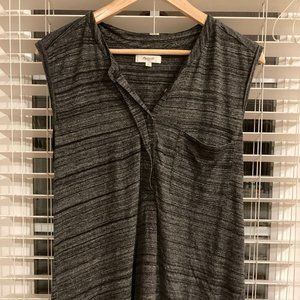 Madewell Charcoal Gray Button Pocket Tank - M